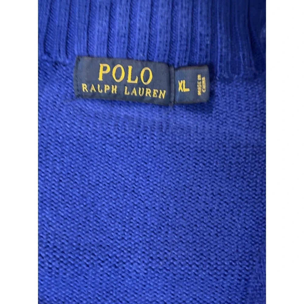 Polo Ralph Lauren Men's Blue 1/4 Zip Sweater Pullover Long Sleeve Size XL